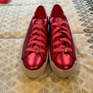 MOVING SALE Pink metallic platform Keds Barbie sneakers